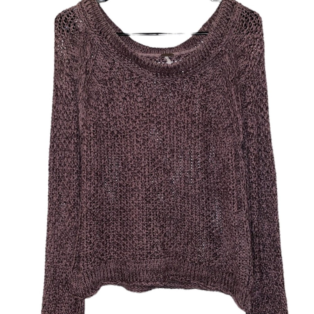 FREE PEOPLE marled purple crochet sweater top